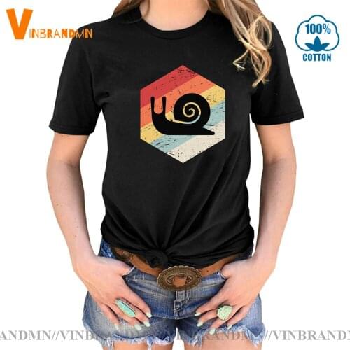 Funny Vintage Snail T-shirt Female Snail is my Spirit animal tee shirt New Summer Collection Retro 70s Snail Icon T shirt