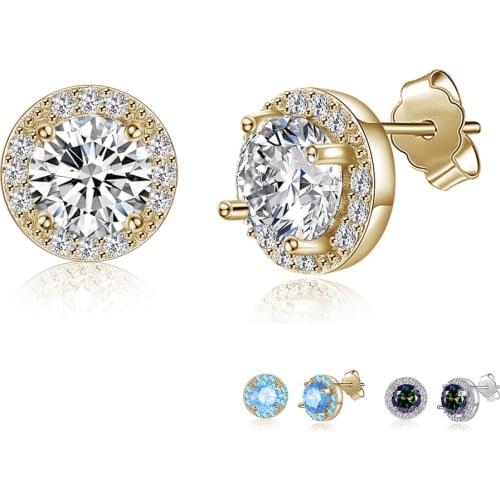 ZEMIOR Fashion 925 Sterling Silver Earrings Womens Simple Earrings Cubic Zirconia Stud Earrings Memorial Day Gift to Friends