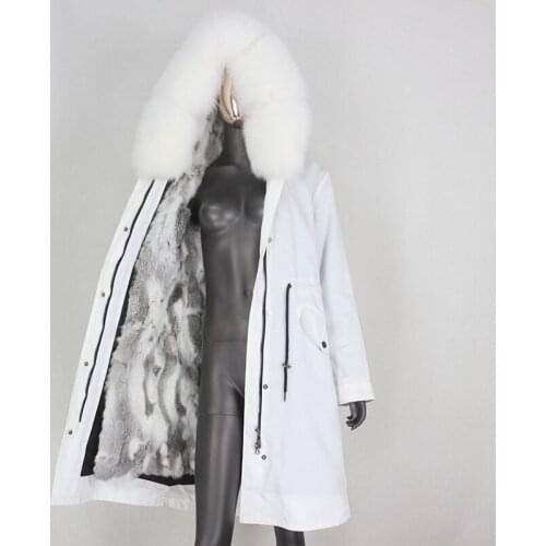 BLUENESSFAIR 2020 X-long Parka Waterproof Winter Jacket Women Natural Raccoon Fox Fur Hood Rabbit Liner Real Fur Coat Streetwear