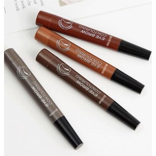 Liquid eyebrow pencil waterproof eyebrow pencil 4 fork tip fine sketch eyebrow tattoo color pen liquid water eyebrow pen TSLM2
