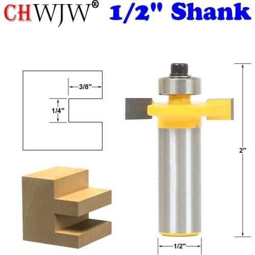 1pc 1/4" Slot Slotting & Rabbeting Router Bit - 1/2" Shank Woodworking cutter Tenon Cutter for Woodworking Tools