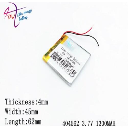1pcs/lot 404562 3.7V 404560 lithium-ion polymer battery 1300MAH small acoustics pedometer vehicle traveling data recorder