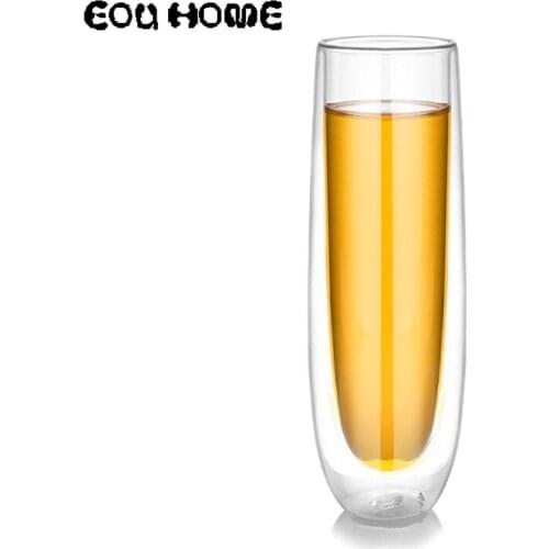 150ml Transparent Heat-resistant Borosilicate Double-layer Glass Creative Champagne Cup High-end Red Wine Water Mug Bar Coffee