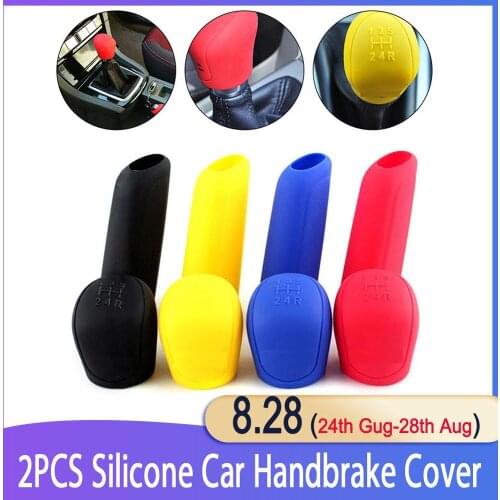 2Pcs/Set Silicone Gear Shift Knob Cover Car Handbrake Cover Hand Brake For Universal Car Acceossories