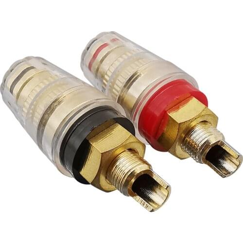 Brass Gold Plated 4MM Binding Post Terminals Connector 4mm Banana Plug Audio Speaker Connector for Speaker Amplifier
