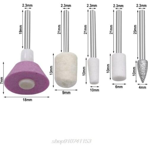 5pcs/set Nail Art Drill Grinding Head File Polishing Sanding Electric Manicure Machine Pedicure J08 21 Dropshipping