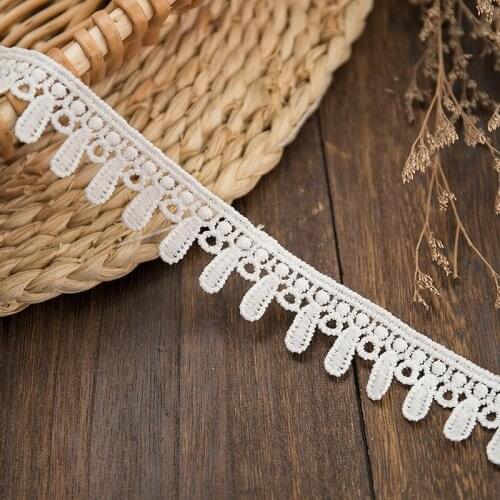 5 yards 20mm wide Water-soluble Lace Embroidery Ribbon for Diy Gift Packing Curtain Clothing Sewing Accessories