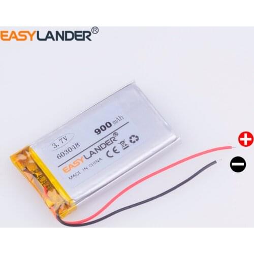 603048 3.7V 900mAh Rechargeable li Polymer Li-ion Battery For mp3 mp4 mp5 DVR GPS PSP Vedio Game toys Tools 602950 603050 063048