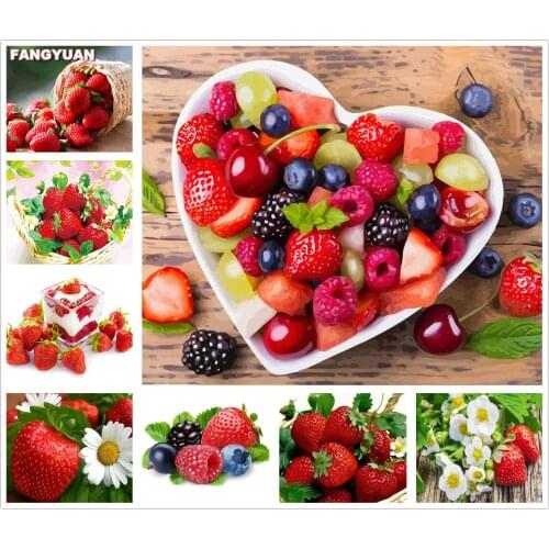 Diamond Embroidery Sale Strawberry Rhinestones Art Hobby Gift 5D Diy Diamond Painting Fruit Cross Stitch Wall Decoration Gift