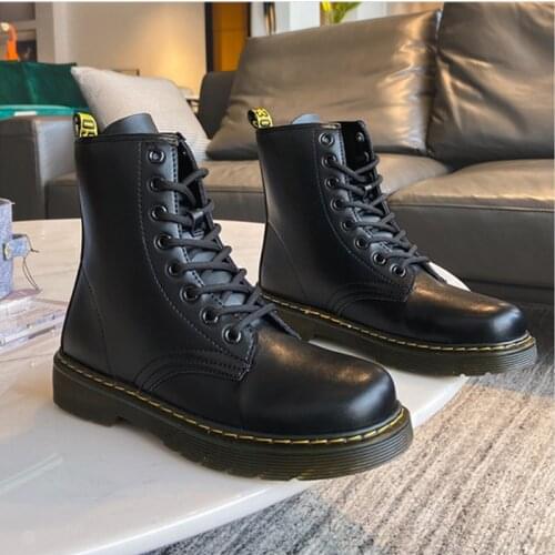 Couple Martin boots womens fashion 2021 autumn and winter new style black hot style plus velvet thick-soled short boots