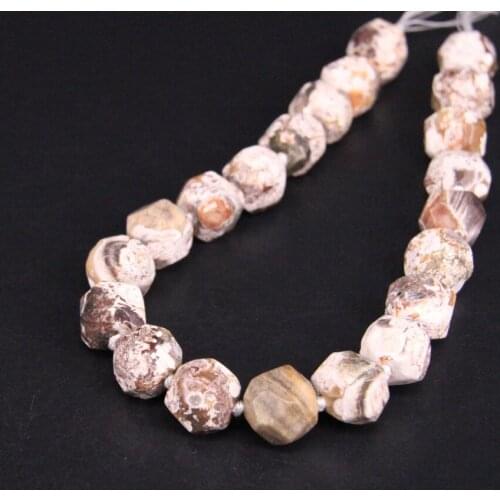 15.5"strand Natural White Ocean Jades Faceted Nugget Loose Beads,Raw Ocean Agates Cut Nugget Pendants Jewelry Craft Making