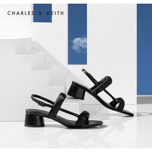 CHARLES&KEITH New Arrival for Summer 2020 CK1-60361266 Women sandals middle heel thin band fashion shoes
