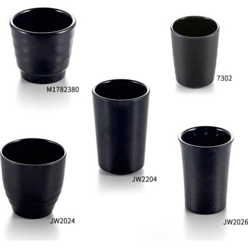 Black Frosted Imitation Porcelain Tableware Restaurant Water Cup Kitchenware Snack Bar Milk Drink Cup Dinnerware