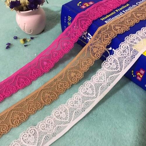 CS1035 3.5CM lace 2 meters/5 meters Colorful Lace in fashion, lace in the shape of a heart stretch lace, DIY lace