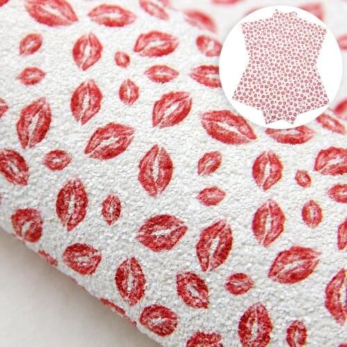 David accessories 20*33cm Flower Printed Chunky Glitter Synthetic Leather DIY Bow Bag Craft Faux Leather Fabric Sheets,1Yc10050