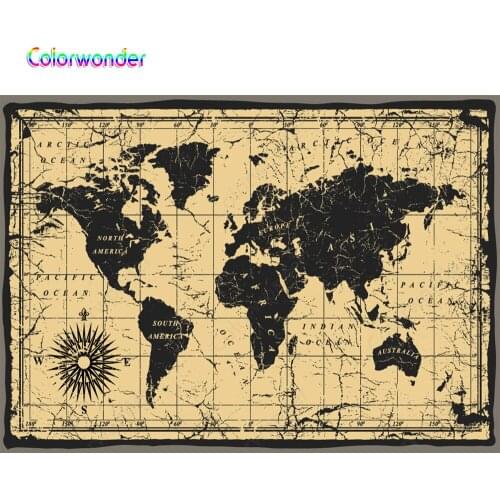 Photography Backgrounds Vintage Ancient World Hand Painted Map Yellow Kraft Paper Backdrops for Photo Booth YouTube Videos Prop
