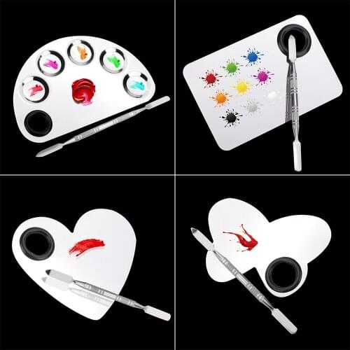 Makeup Tools Finger Ring Mix Color Palette Nail Manicure Eyeshadow Make Up Cream Make Up Accessories Stainless Steel Plat