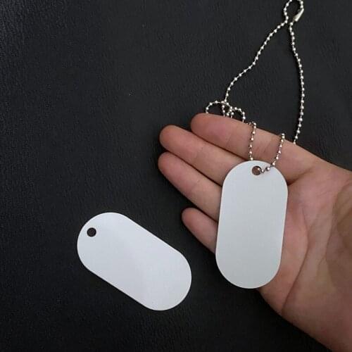 50pcs Wholesale DIY Sublimation Pet Id Tag Aluminum Blank Both-Sides White Sublimation Dog Cat Tags Necklace Pendant Jewelry Hot