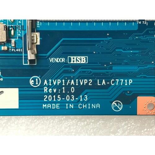 BiNFUL HOT IN RUSSIA 100% NEW LAPTOP MOTHERBOARD AIVP1/AIVP2 LA-C771P FOR LENOVO 110-15IBY NOTEBOOK N3540 DDR3L