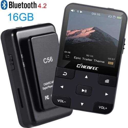 16GB Clip MP3 Player with Bluetooth4.2 Portable Sport Mini Lossless Music Player with FM Radio/Voice Record for Sport Running