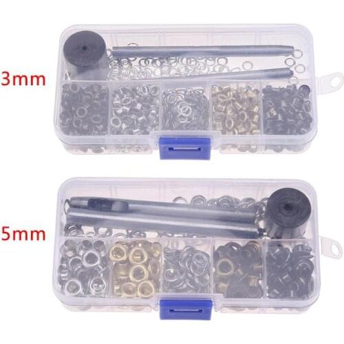 3mm/5mm Metal Eyelets Tools Punch Set Hole Eyelets Installation Hand Tools DIY Leather Craft Clothes Accessories 520/152sets