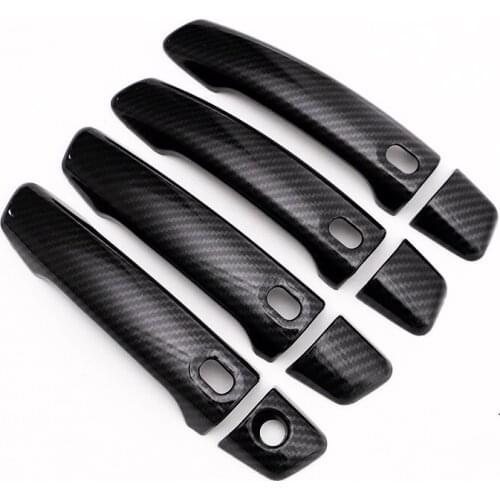 Carbon Fiber Printed Car Door Handle Cover Bowl Sticker Moulding Trim for Audi A3 2013 2014 2015 2016 2017 2018 2019 2020