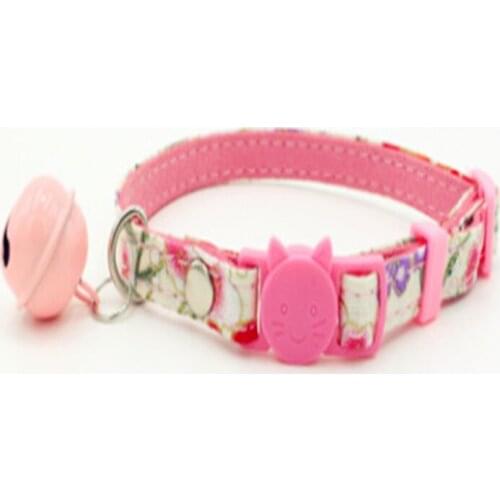 Newest!!!Cat head safety buckle and wind cat collar with bell small dog chain print pet collar Pet Accessories