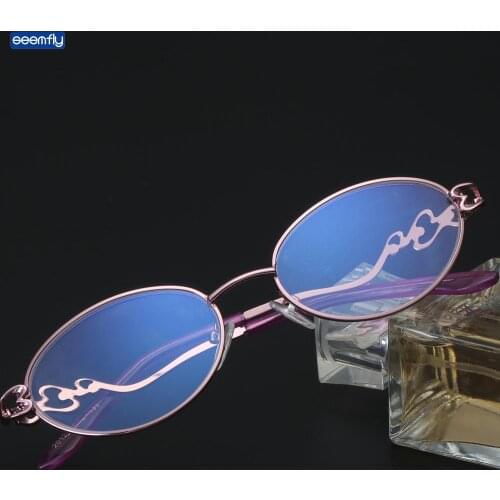 Seemfly Women Anti-blue Reading glasses Metal frame Presbyopic Eyeglasses Small round glassware Diopters +1.0 to +4