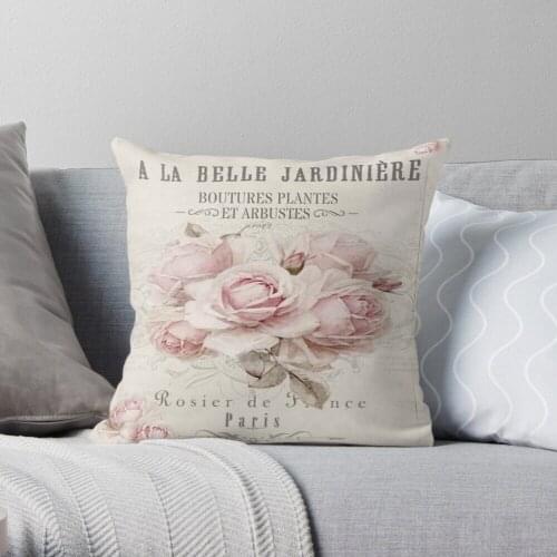 Pillowslip French Shabby Chic Throw Pillow 100% Cotton Decor Pillow Case Home Cushion Cover 45*45cm