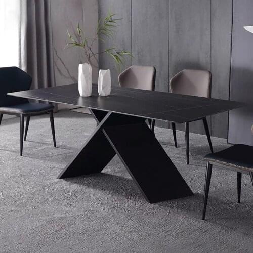 Luxury Marble Dinning Table Rectangular Villa Dinning Table Northern Europe Dinning Table And Chair Combination