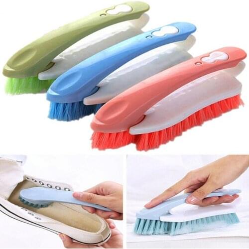 2-in-1 Clothes Shoes Tiles Plastic Washing Brush Portable Effortless Cleaning Tools Hand-held Dust Remover brush for Bathroom