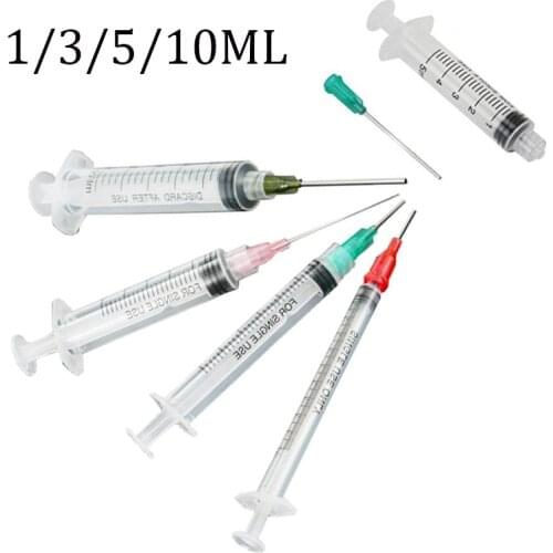 4 Set 1/3/5/10 ml Syringe,with Blunt Tip Needles and Caps For Industrial Dispensing Syringe