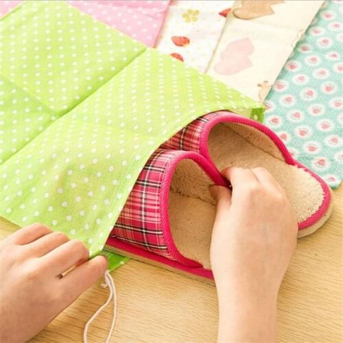 5pcs Drawstring Shoes Bag Portable Traveling Thickened Printing Dustproof Storage Sack Underwear Toys Cosmetics Beam Port Pouch