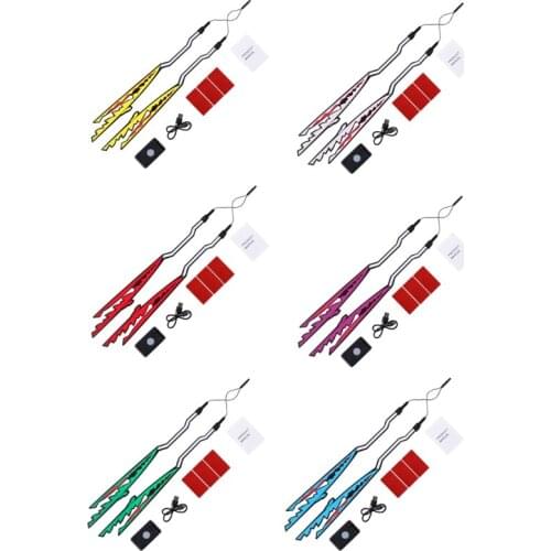 Night Riding Signal Flashing Stripe Bar Motorcycle Helmet Luminous Sticker Decal Portable Decoration Light Bar