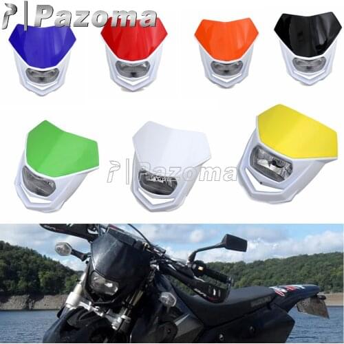 Universal Motorcycle Headlight Lighting Light Fairing Enduro Head Lamp Mask For Yamaha WR250 YZF Honda Kawasaki KLX XR CRF