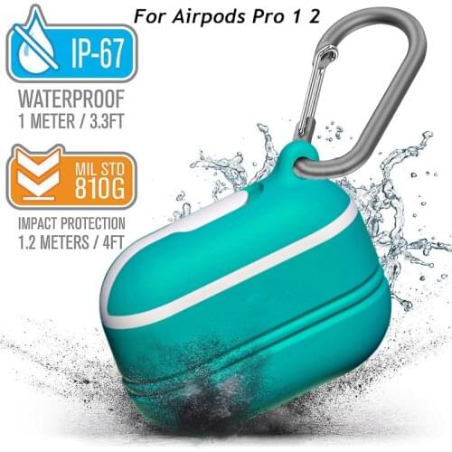 Premium silicone water proof dropproof case for Apple airpod pro anti lost case for airpod pro 1 2 protective case accessories