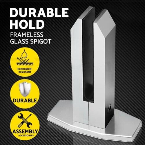 Kinmade Frameless Aluminum Glass Pool Fence Spigot Glass Fencing Mount Weather Resistant Square Shape
