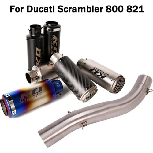 For Ducati Scrambler 800 821 Exhaust System Middle Link Pipe Escape Connecting Tube Exhaust Tips 51mm Muffler Motorcycle