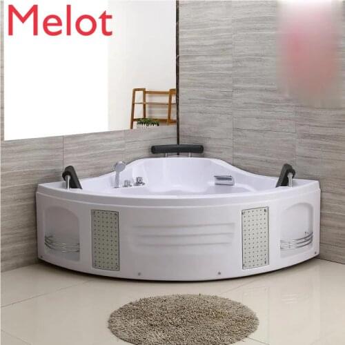 High-End Luxury Multi-Functional Massage Surfing Double Bathtub Waterfall Water Modern Home Bathtub Bathroom Supplies