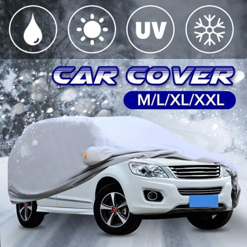 X-Universal 4 Size M L XL XXL Silver Full Car Cover Anti UV Rain Styling Sunshade Heat Protection Dustproof Outdoor