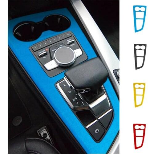 Suede warp Central Control Panel Decal Stickers For Audi A4 2017-2020 Car Interior Decoration Moulding Accessories Interior Trim