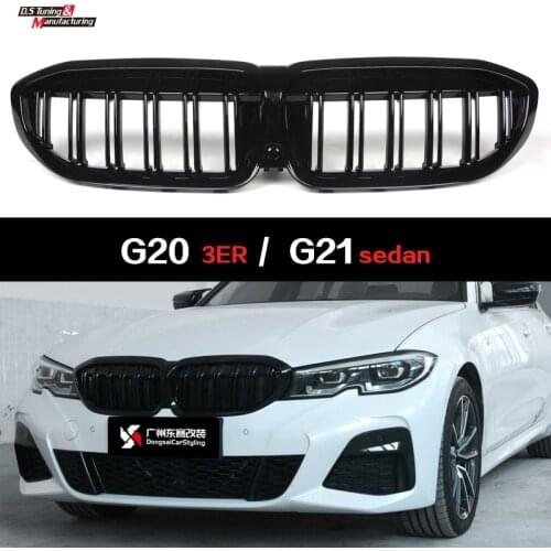 Bright Black Front Grill Kidney Grilles Replacement for BMW 3 Series 2019-Present G20 G21 Sedan Tourer (Will not for M3)