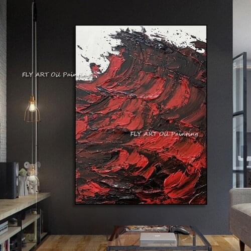 100% Hand-painted oil painting entry porch decorative painting aisle mural Nordic style living room color block painting