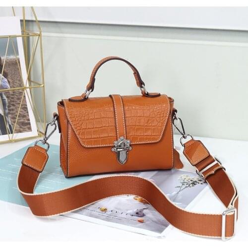100% Top Layer Cowhide Crossbody Bags For Women Crocodile Genuine Leather Shoulder Bag 2021 Small Flap Messenger Ladies Handbag