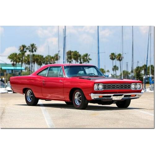 1968 Plymouth Road Runner 426 Hemi Coupe Poster Wall Picture for Living Room Wall Art Canvas Cloth Fabric Print Painting