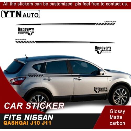 2Pcs Car Decals For Nissan Qashqai J10 J11 Black Side Door Graphics Vinyl Car Decoration Car Stickers And Decals Car Decoration