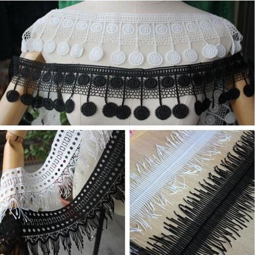 3Yard/Lot High Quality Tassel Milk Silk Water-Soluble Lace Trim Dress Clothing Curtain Splicing Home Decorative Fabric Material