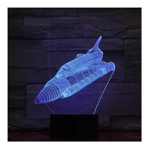 3D Lamp The Space Shuttle Battery Powered Color Changing with Remote for Christmas Present Personalized Led Night Light Lamp