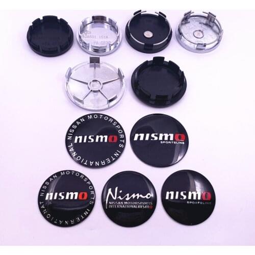 4pcs 56mm 60mm 65mm 68mm nismo logo car emblem Wheel Center Hub Cap auto Rim refit dust-proof badge covers Auto Sticker styling