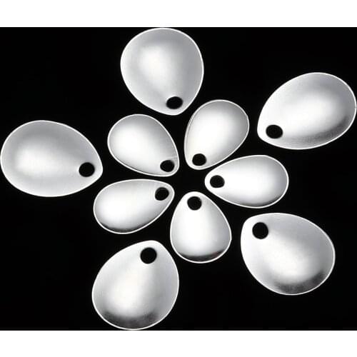 50Pcs HOT Fishing Attractor Spinner Blades Smooth Nickel Spoons Plaice Lacquer coated Fishing Accessories 2020 Dropshipping